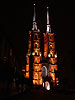 The St. John the Baptist cathedral in Wroclaw - night view