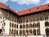 Courtyard of Wawel Royal castle in Cracow, Poland