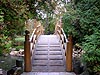 Japanese Garden in Wroclaw, wooden bridge taiko-bashi