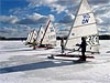Ice boaters ready to go - ice sailing in Poland