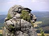 Monkey rock in Gory Stolowe (Table Mountains), Poland