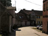 Small street in Old Town in Darlowo, Poland