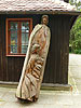 Wooden holy image next to St Jacob church in Blazejewo