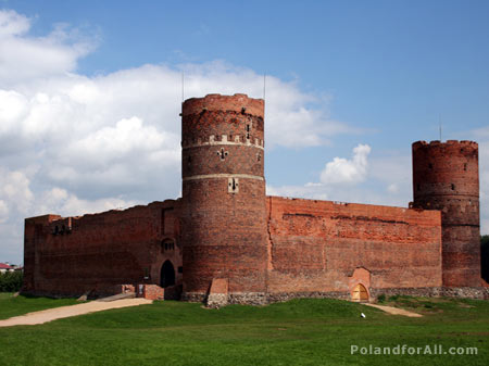 Medieval brick castle in Ciechanow
