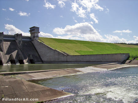Dam on river Raba in Dobczyce